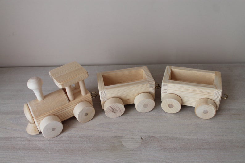 Rostok| Small Handmade Wooden Train Set